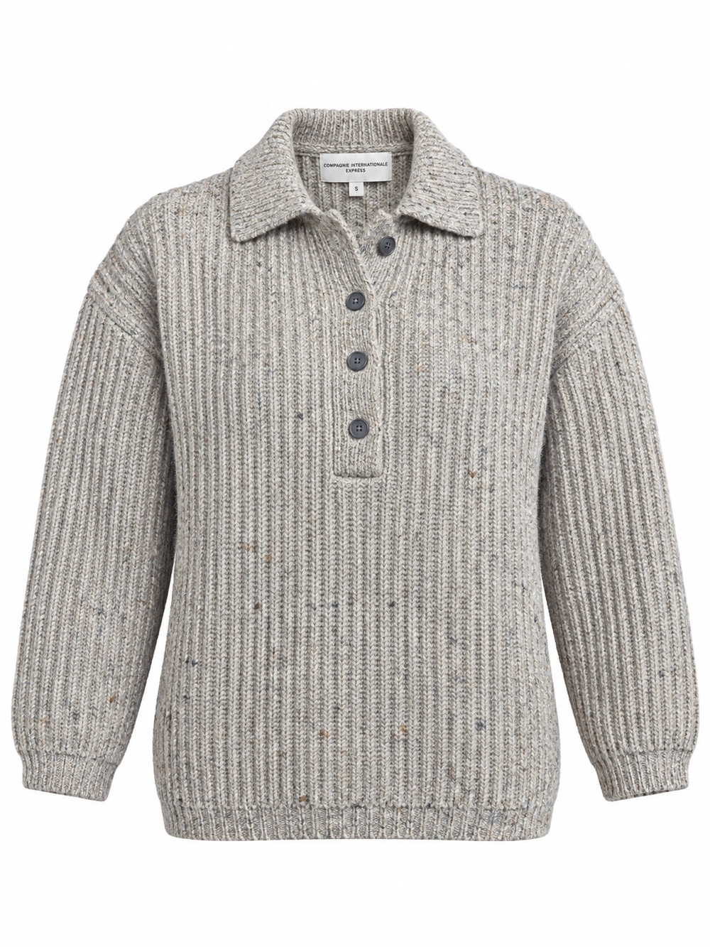 COMPAGNIE INTERNATIONALE EXPRESS | Vintage Chunky Welsh Wool Polo Sweater | S